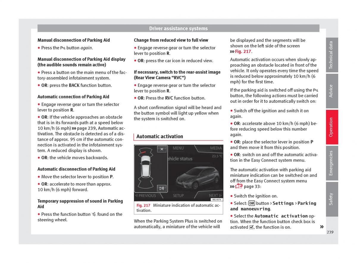 Seat Arona owners manual / page 241