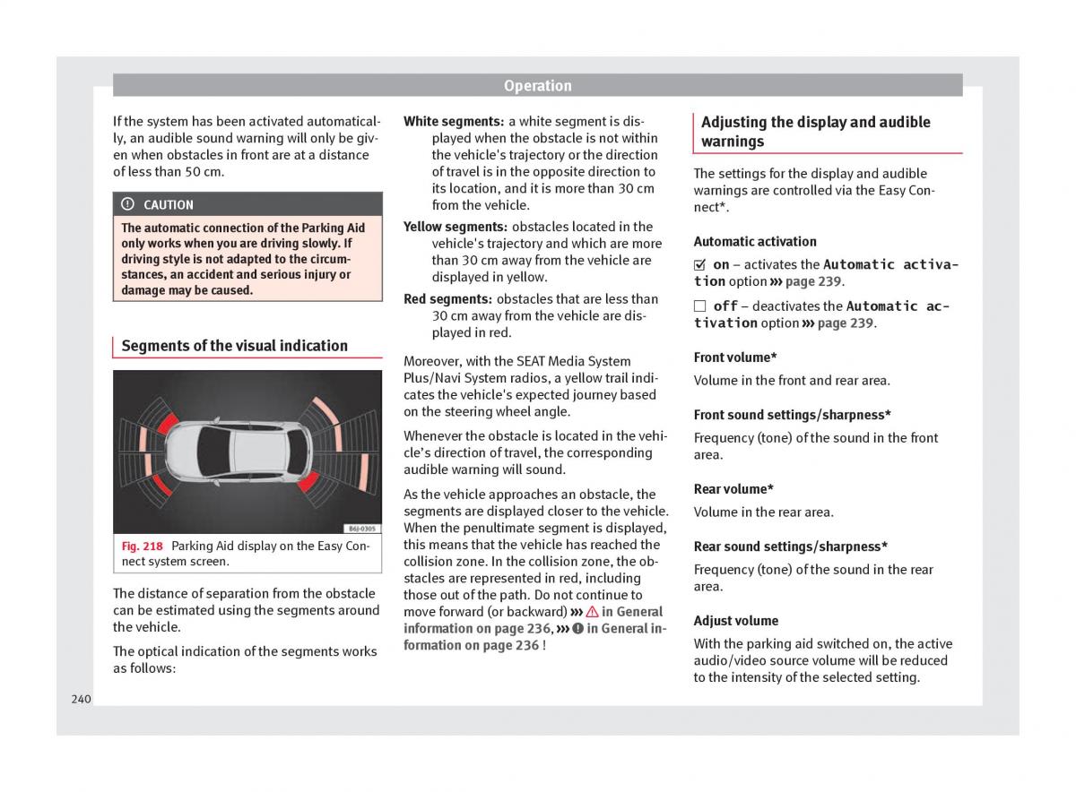 Seat Arona owners manual / page 242