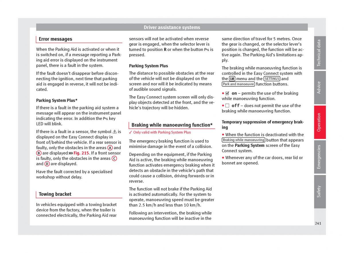 Seat Arona owners manual / page 243