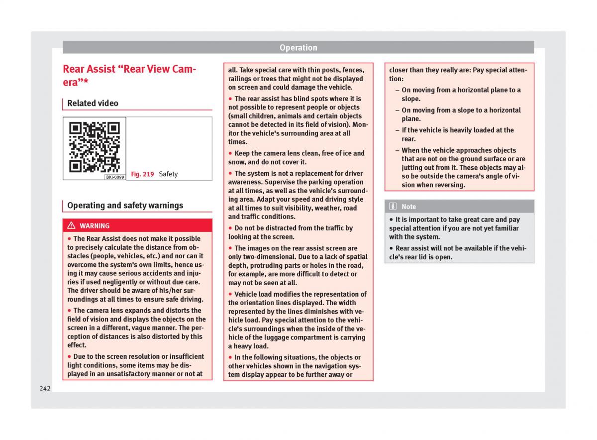 Seat Arona owners manual / page 244