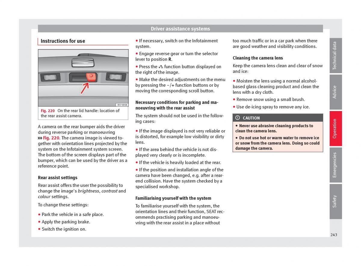 Seat Arona owners manual / page 245