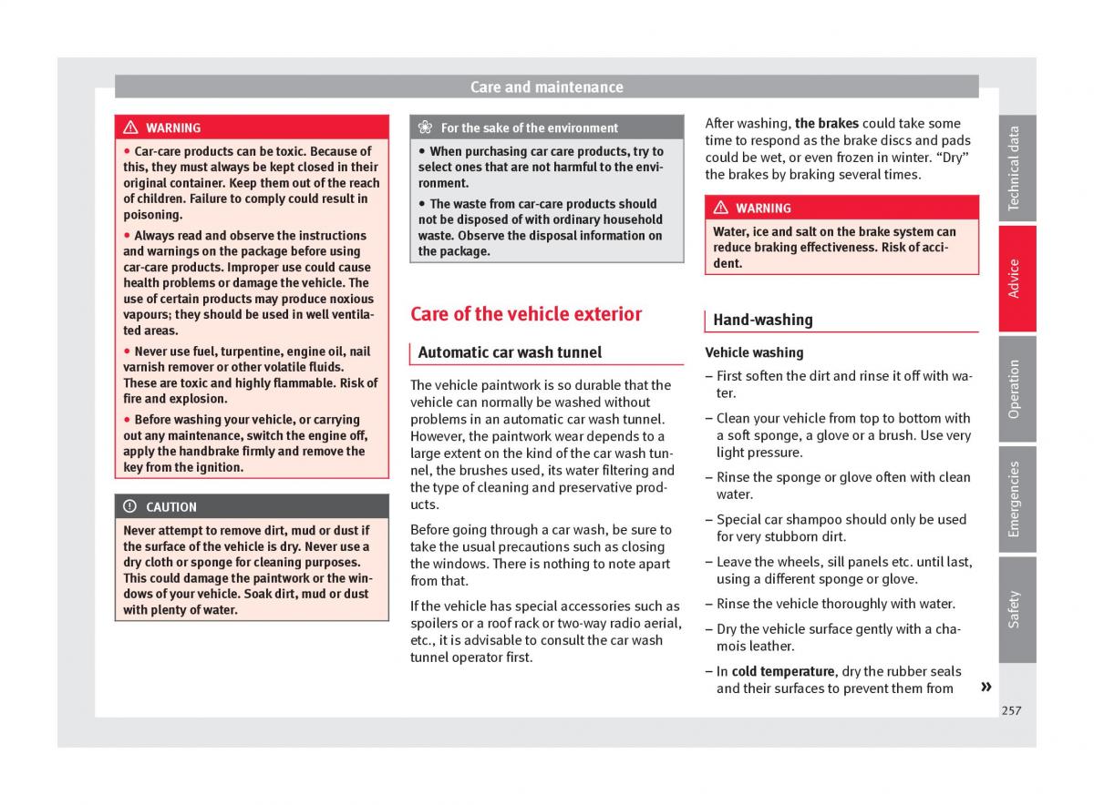 Seat Arona owners manual / page 259