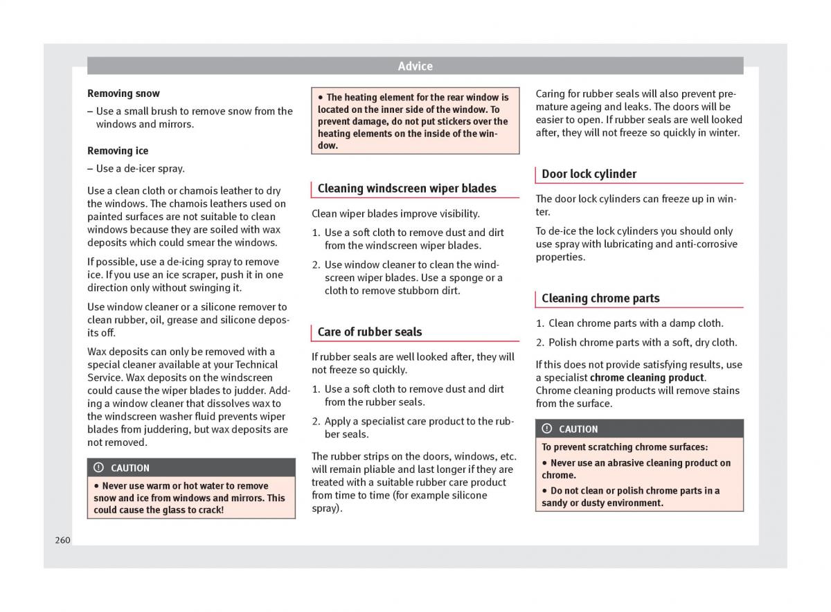 Seat Arona owners manual / page 262