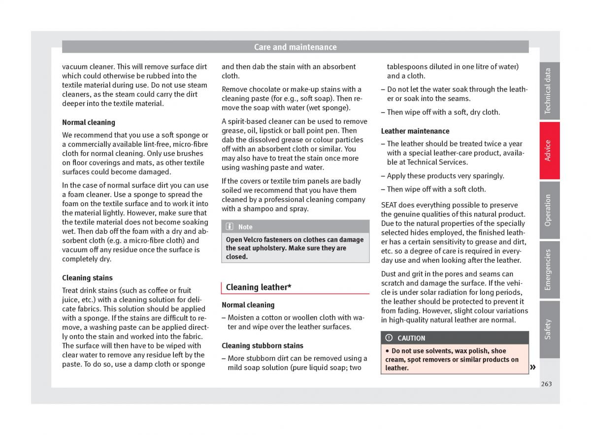 Seat Arona owners manual / page 265