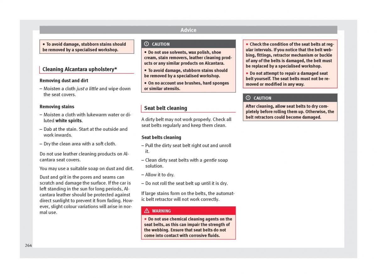 Seat Arona owners manual / page 266