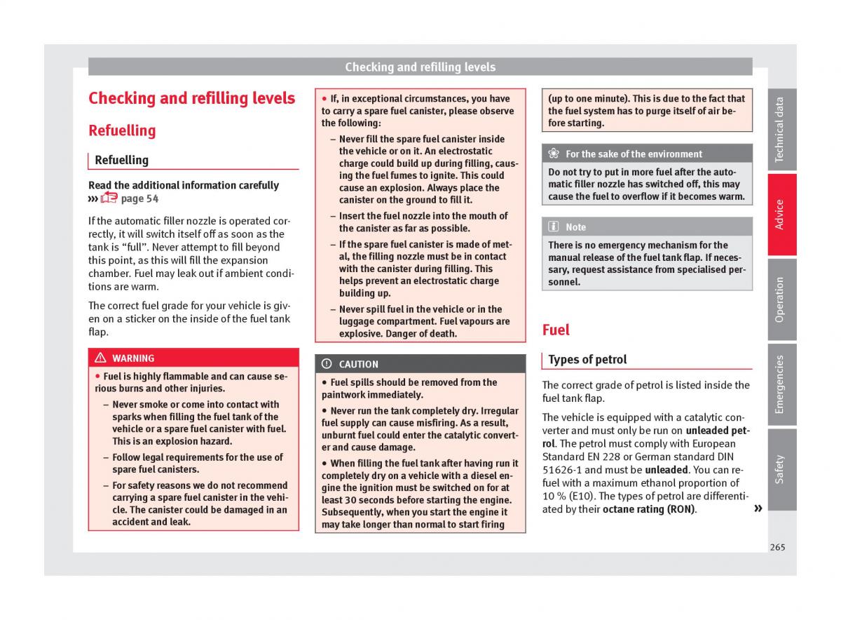 Seat Arona owners manual / page 267