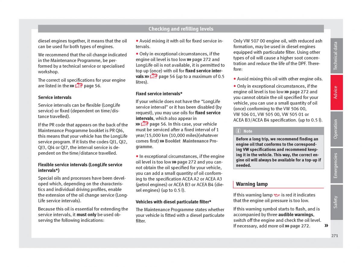 Seat Arona owners manual / page 273