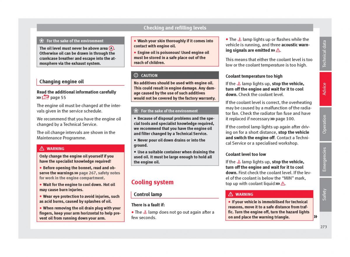 Seat Arona owners manual / page 275