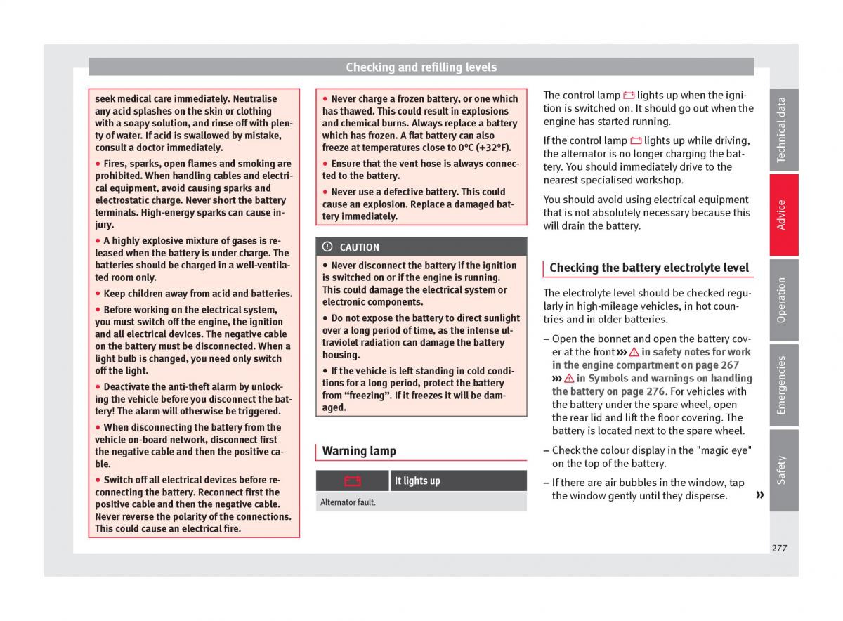 Seat Arona owners manual / page 279