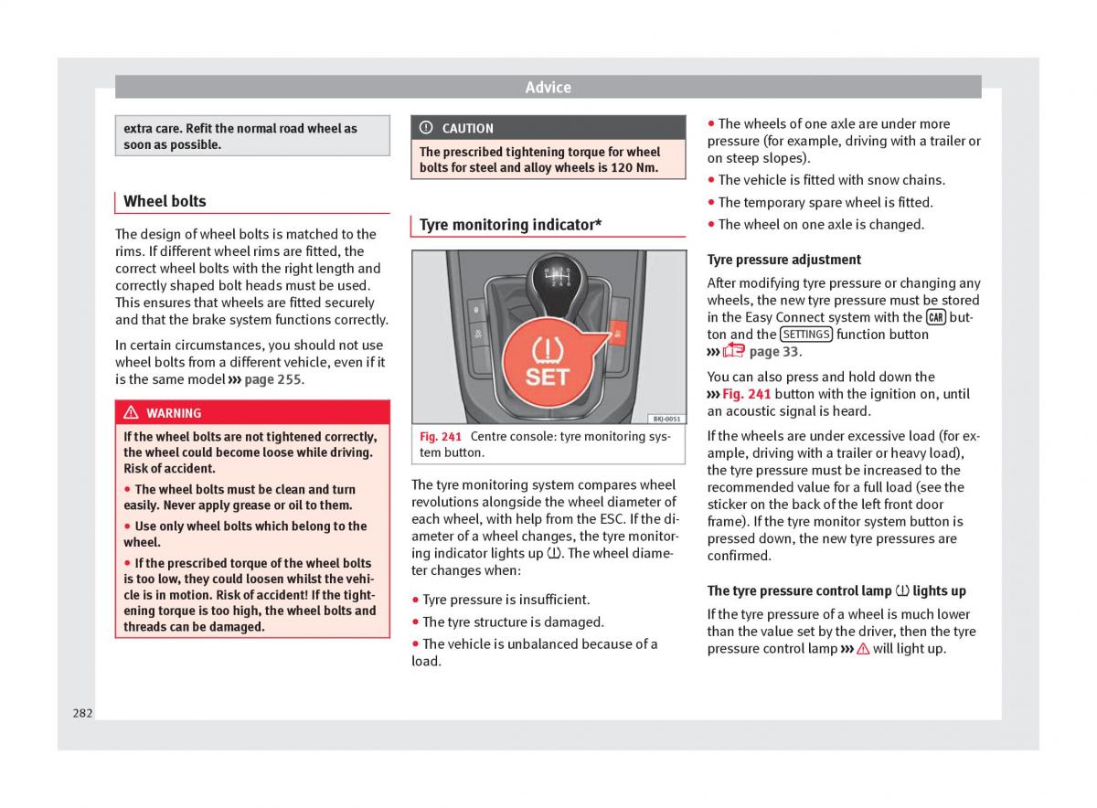 Seat Arona owners manual / page 284