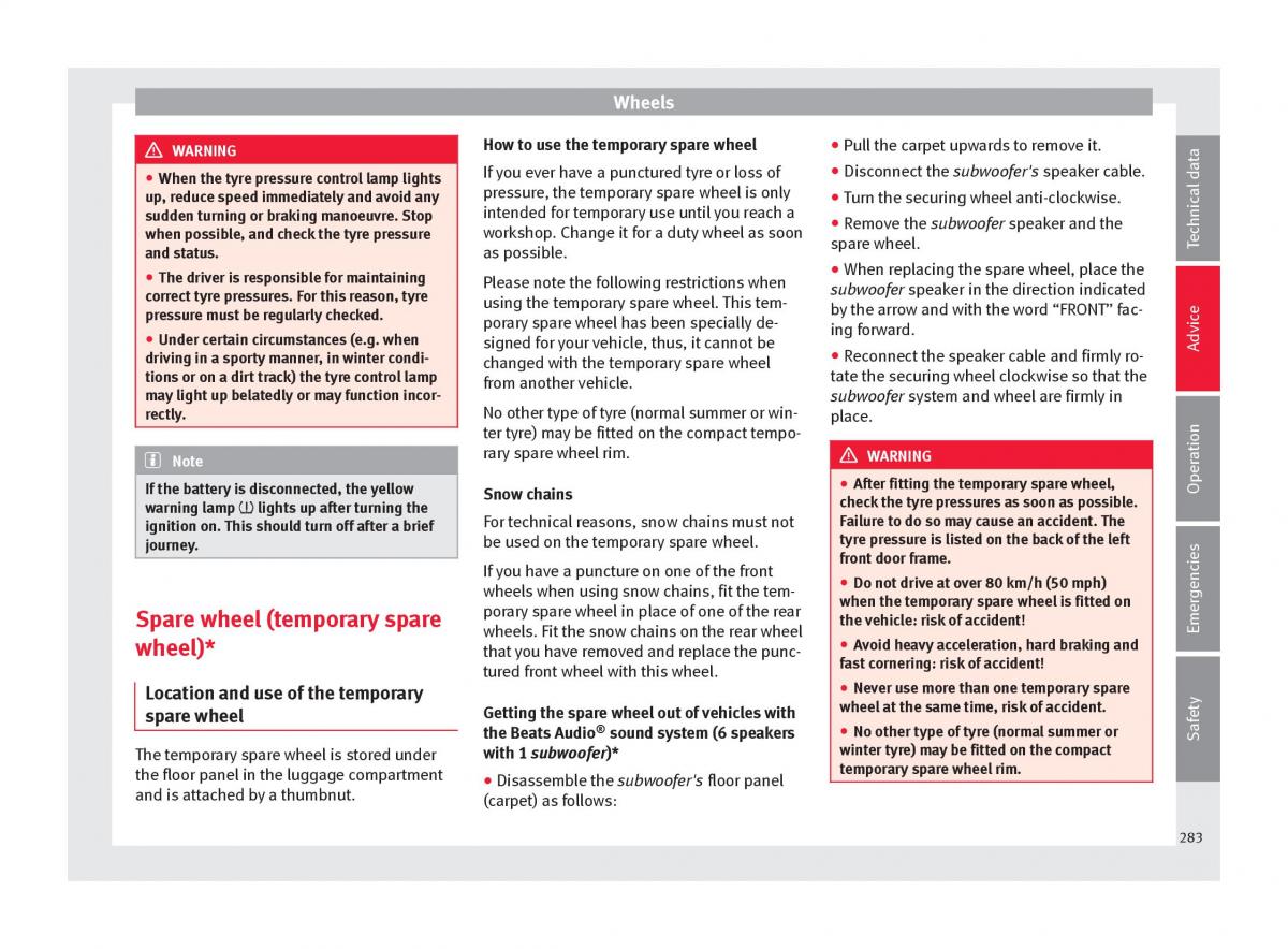 Seat Arona owners manual / page 285