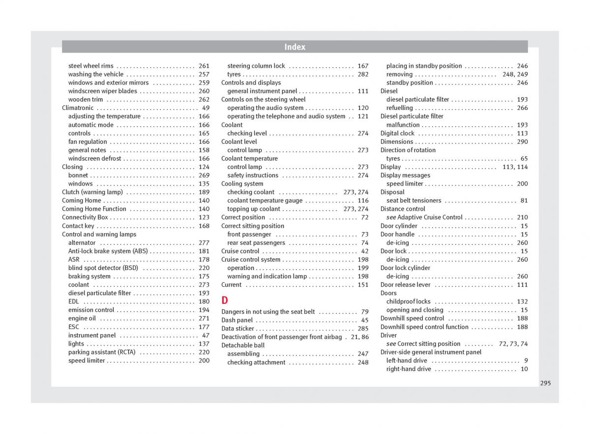 Seat Arona owners manual / page 297