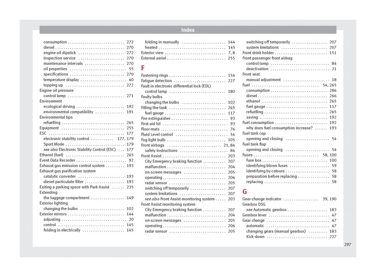 Seat Arona owners manual / page 299