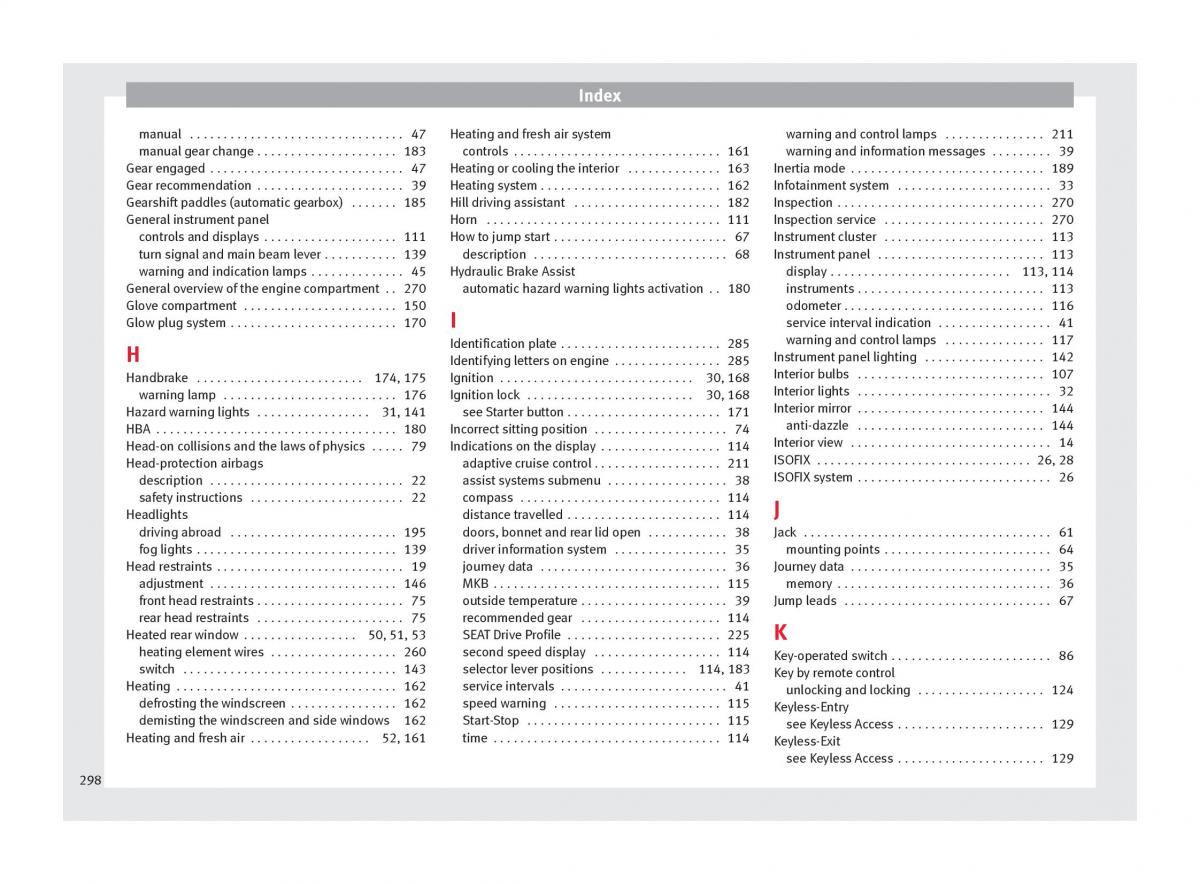 Seat Arona owners manual / page 300