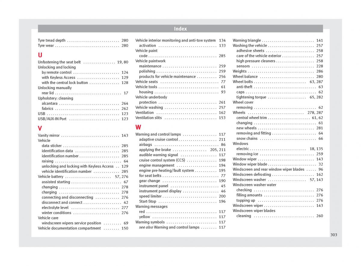 Seat Arona owners manual / page 305