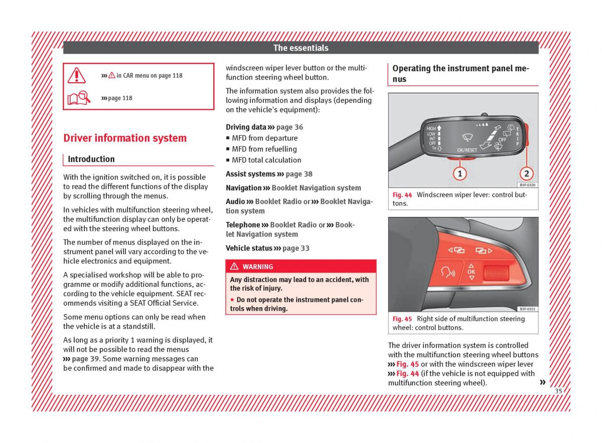 Seat Arona owners manual / page 37