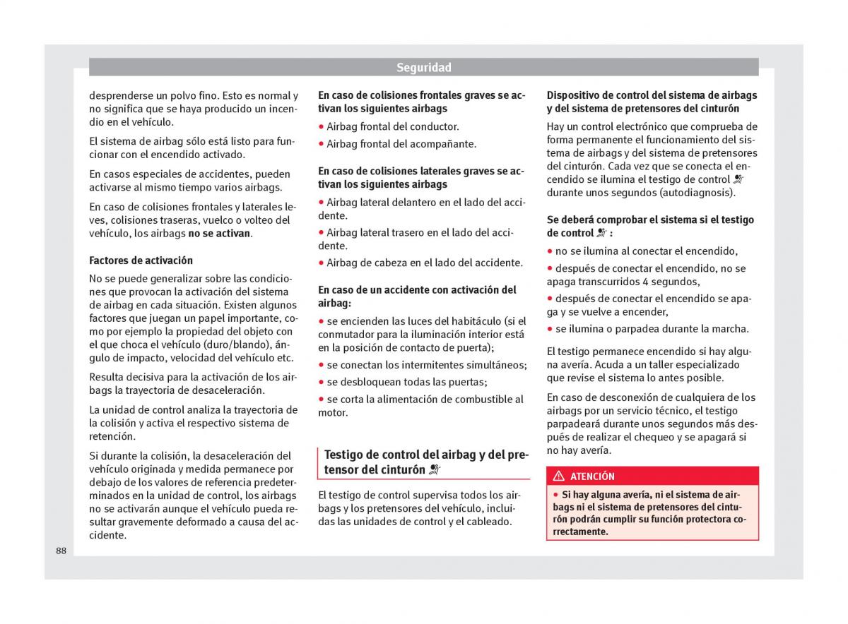 Seat Arona manual del propietario / page 90