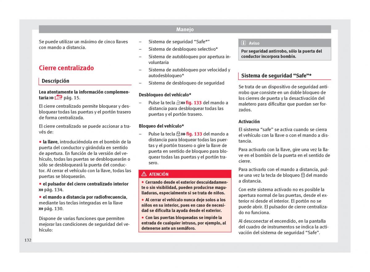 Seat Arona manual del propietario / page 134