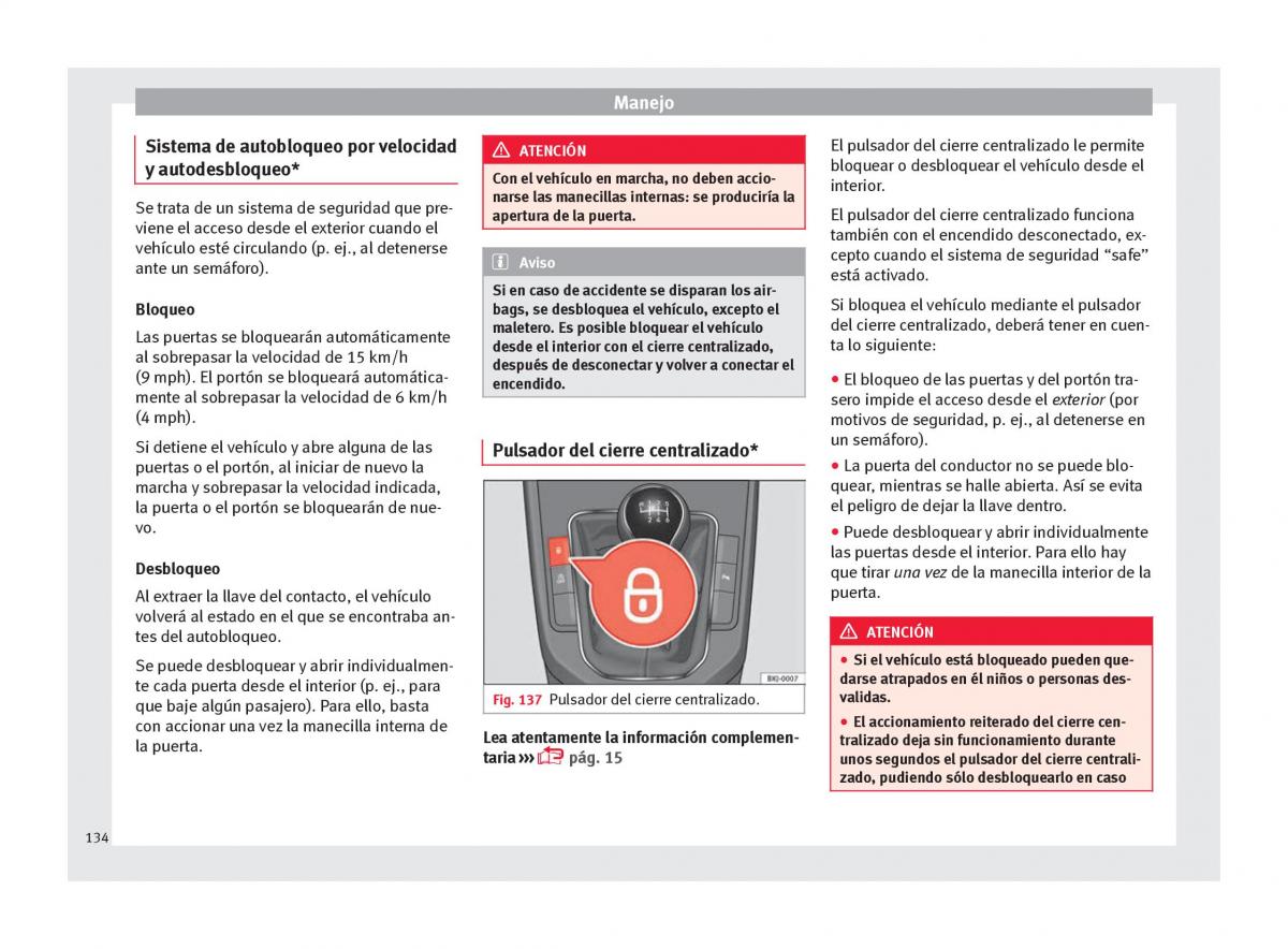 Seat Arona manual del propietario / page 136