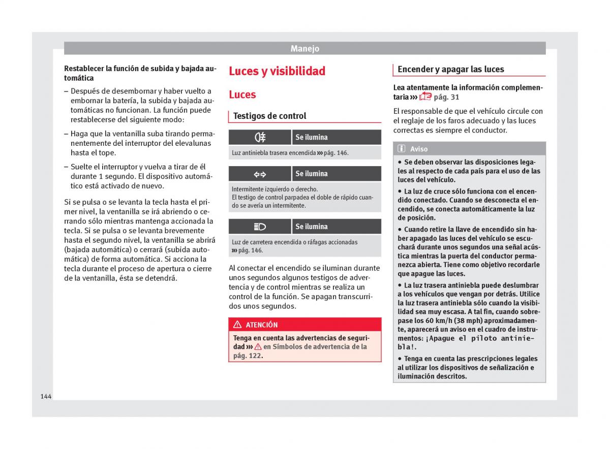 Seat Arona manual del propietario / page 146