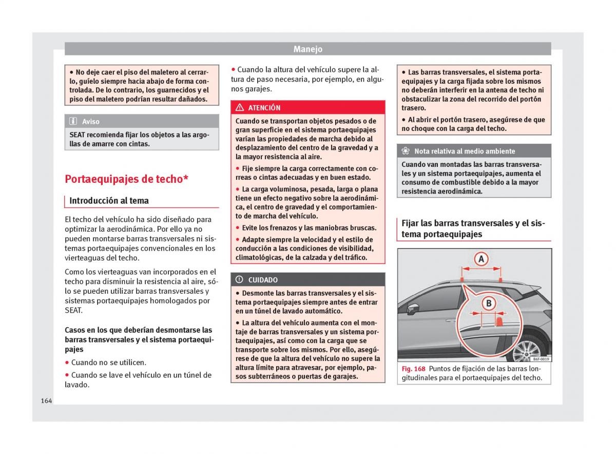 Seat Arona manual del propietario / page 166