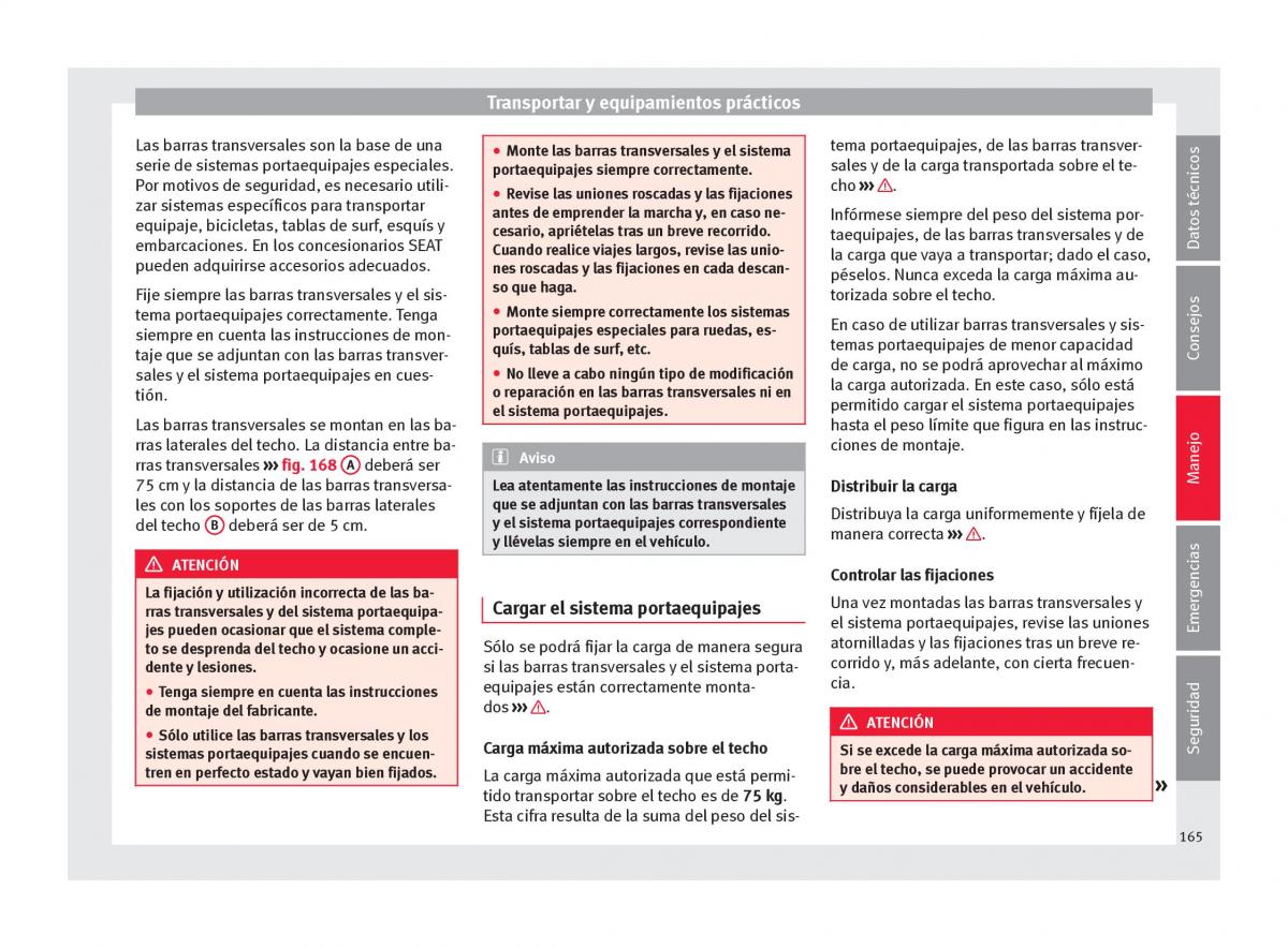 Seat Arona manual del propietario / page 167