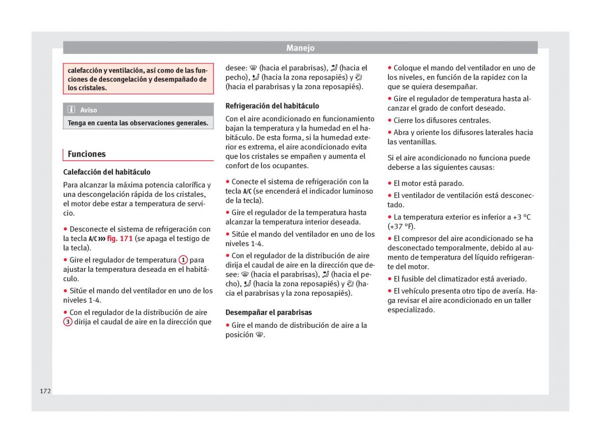 Seat Arona manual del propietario / page 174