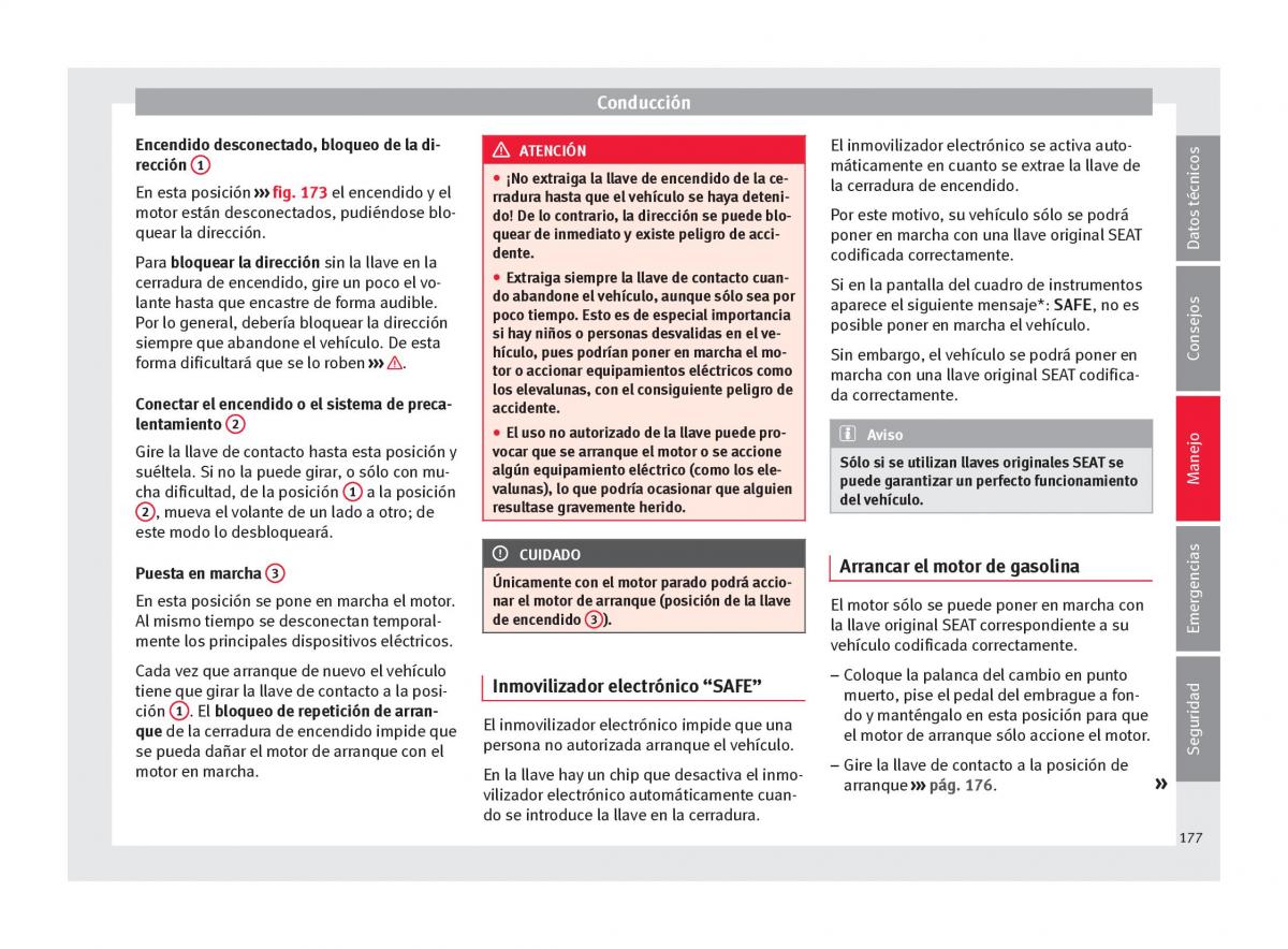 Seat Arona manual del propietario / page 179