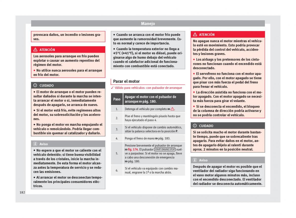 Seat Arona manual del propietario / page 184