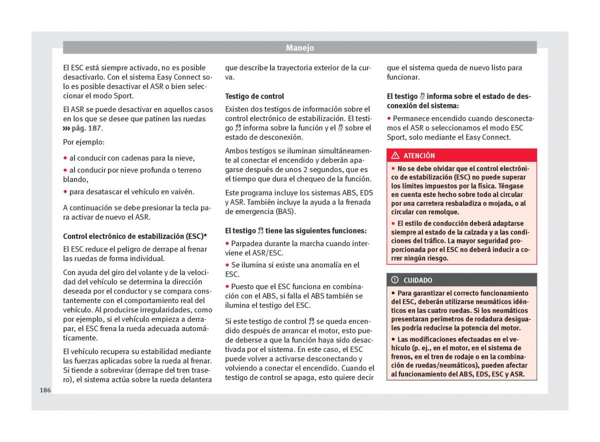 Seat Arona manual del propietario / page 188