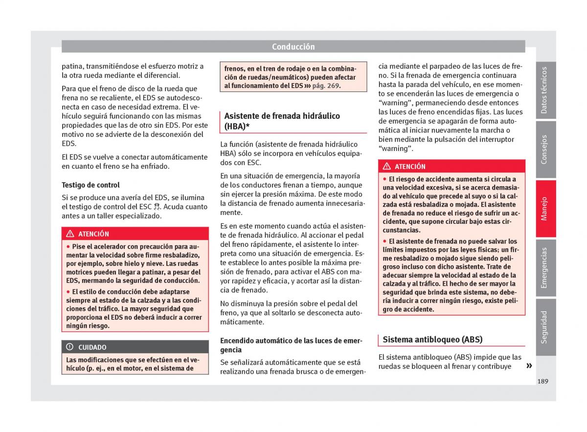 Seat Arona manual del propietario / page 191