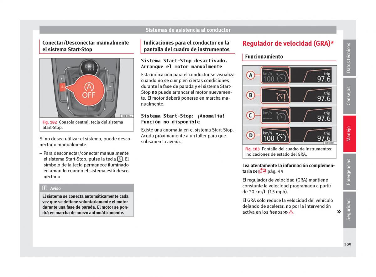 Seat Arona manual del propietario / page 211