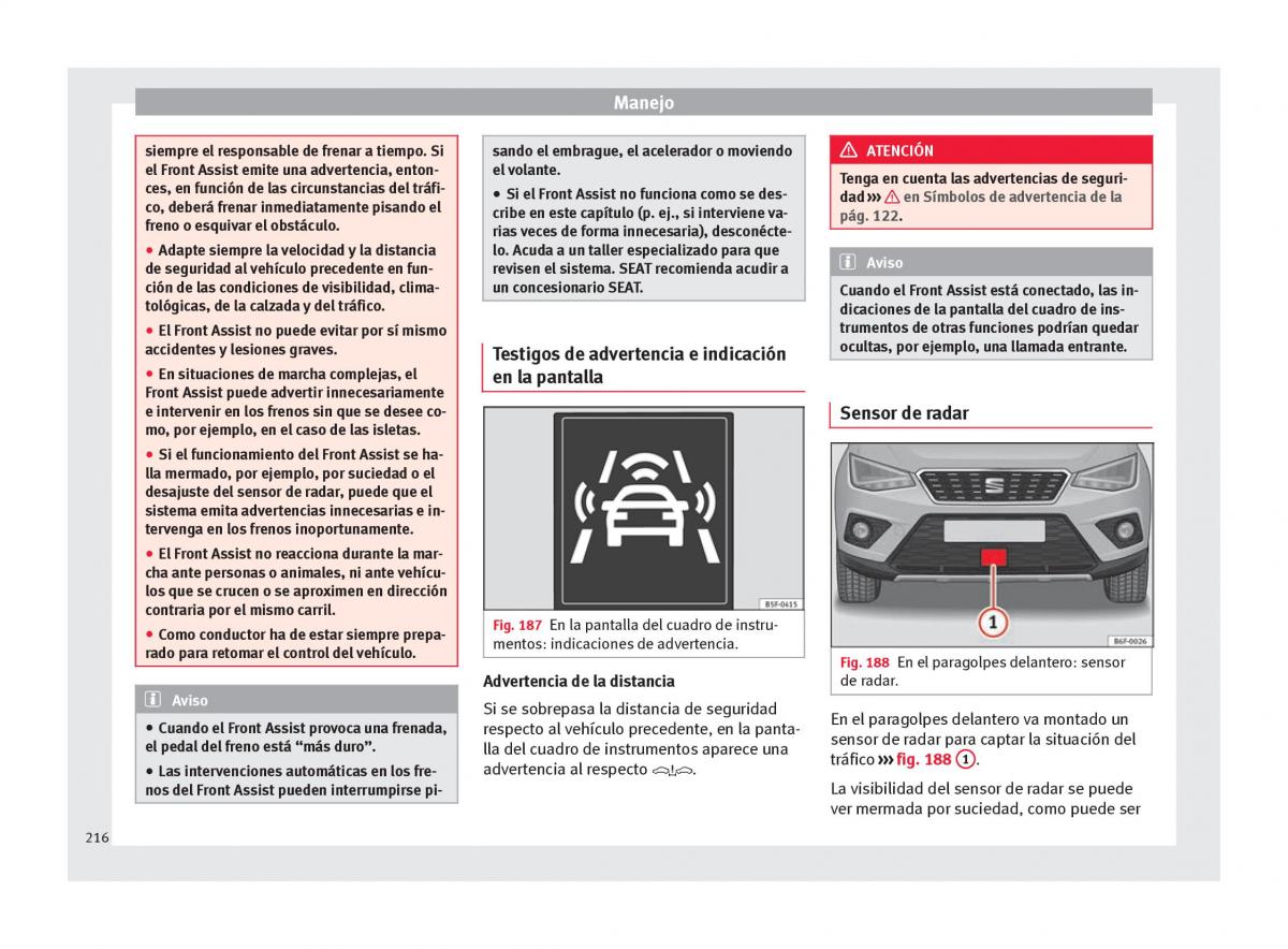 Seat Arona manual del propietario / page 218