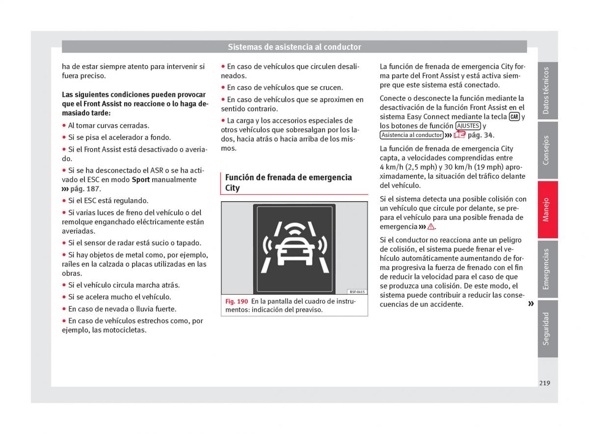 Seat Arona manual del propietario / page 221