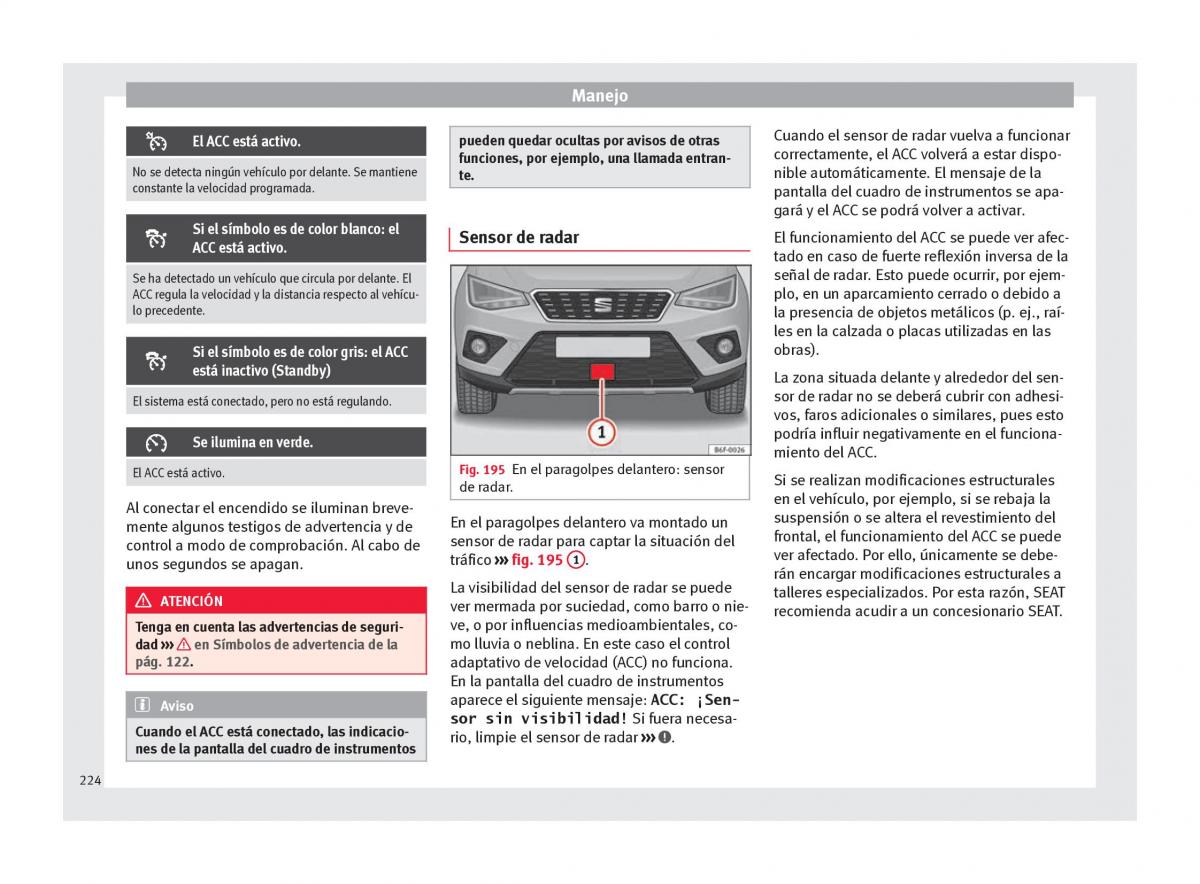 Seat Arona manual del propietario / page 226