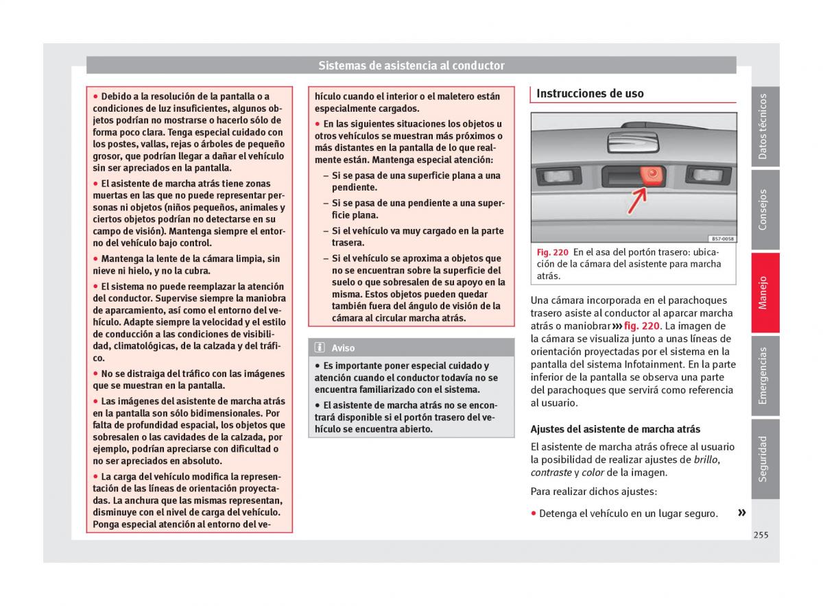 Seat Arona manual del propietario / page 257