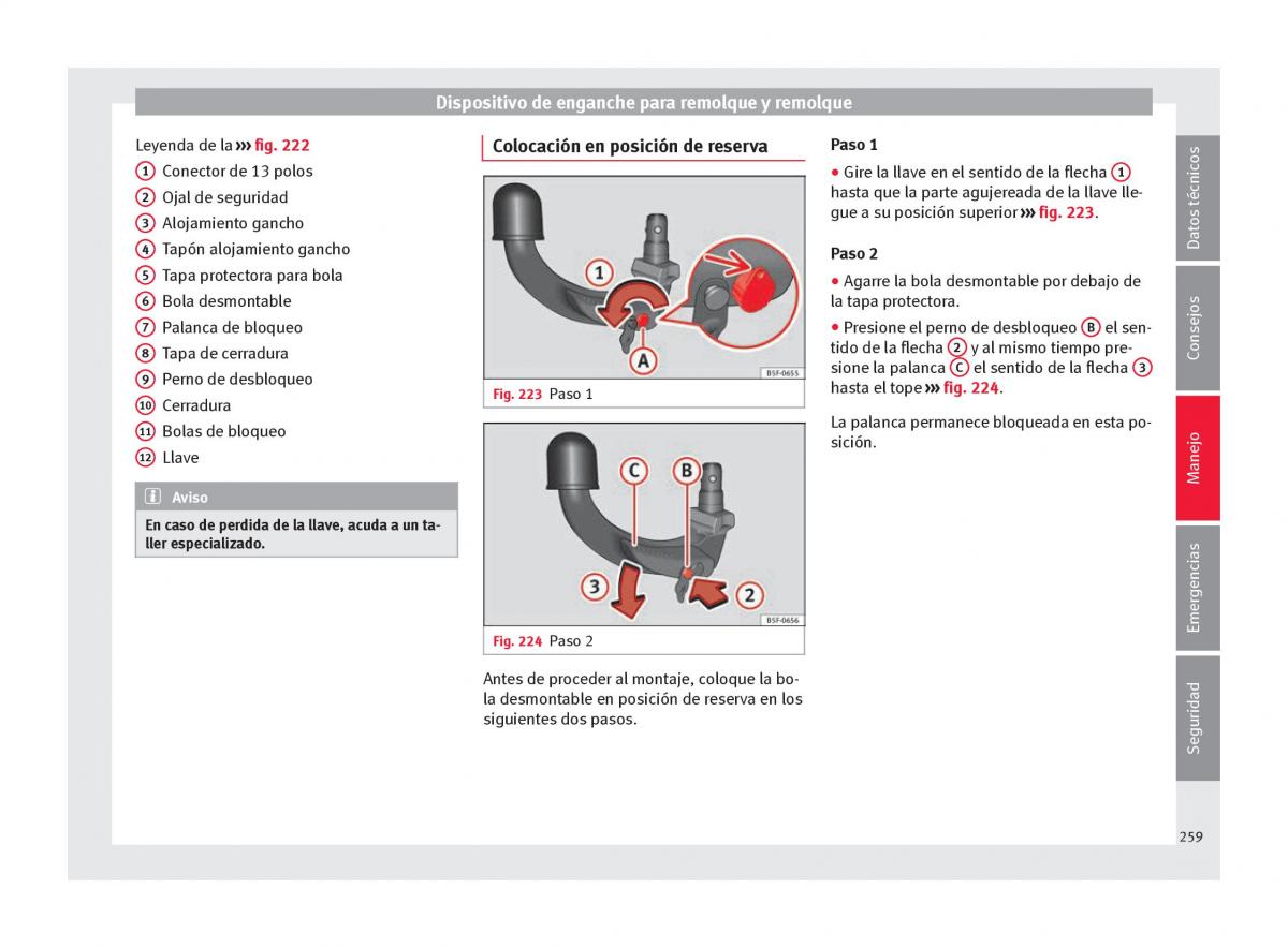 Seat Arona manual del propietario / page 261