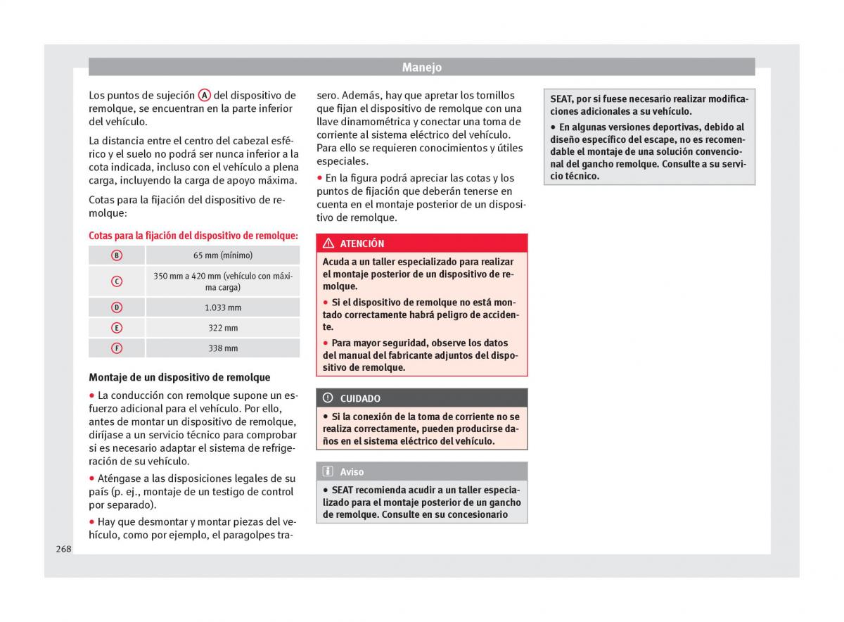 Seat Arona manual del propietario / page 270