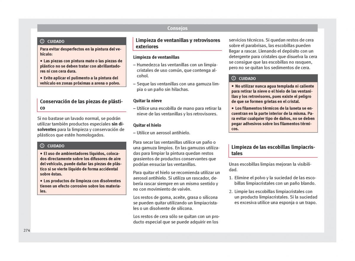 Seat Arona manual del propietario / page 276