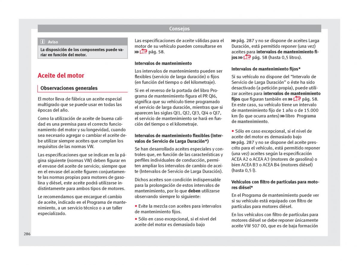 Seat Arona manual del propietario / page 288