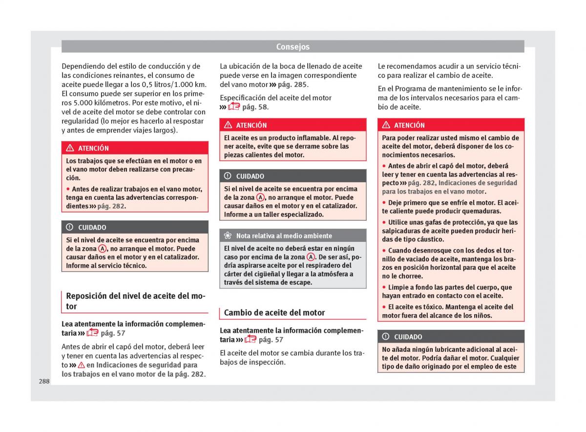 Seat Arona manual del propietario / page 290