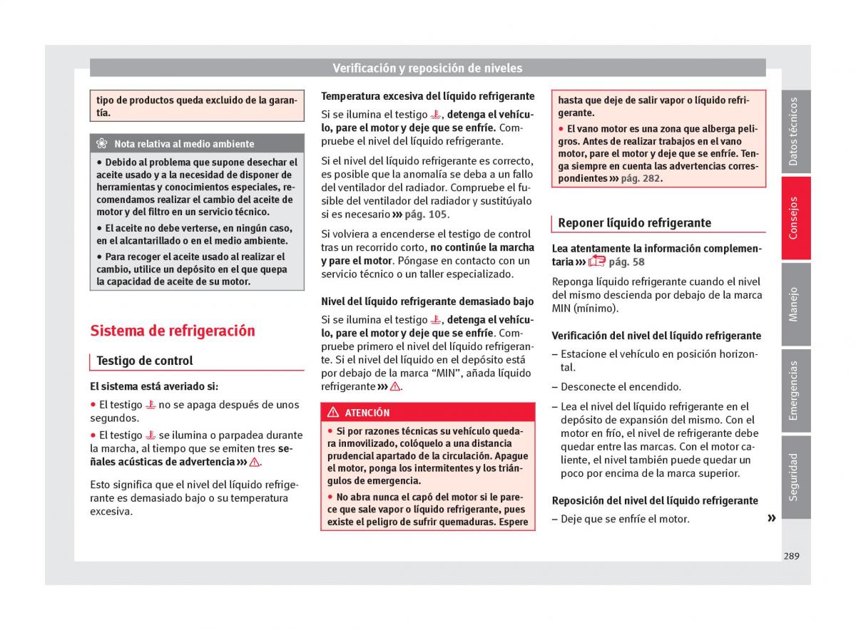 Seat Arona manual del propietario / page 291