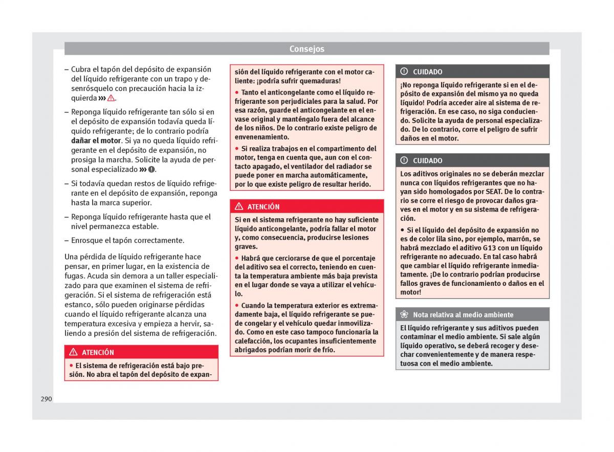 Seat Arona manual del propietario / page 292