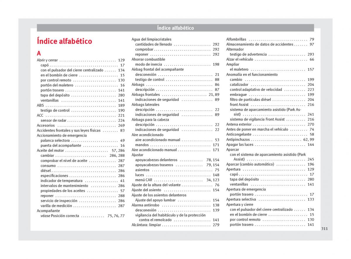 Seat Arona manual del propietario / page 313