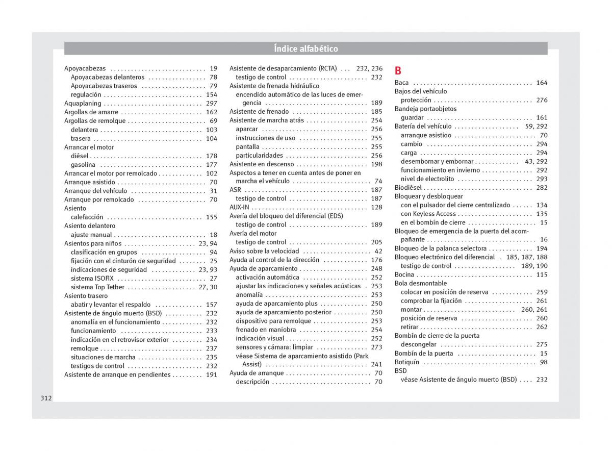 Seat Arona manual del propietario / page 314