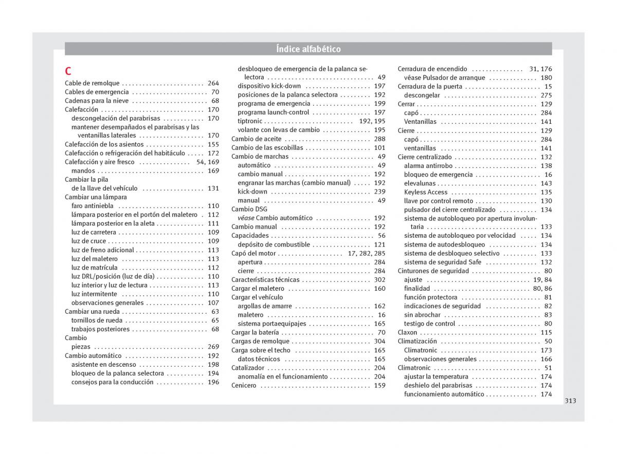 Seat Arona manual del propietario / page 315