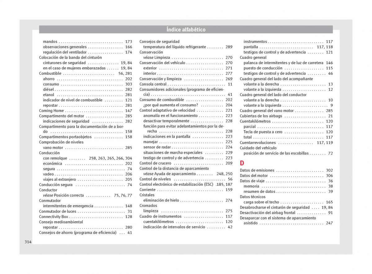 Seat Arona manual del propietario / page 316