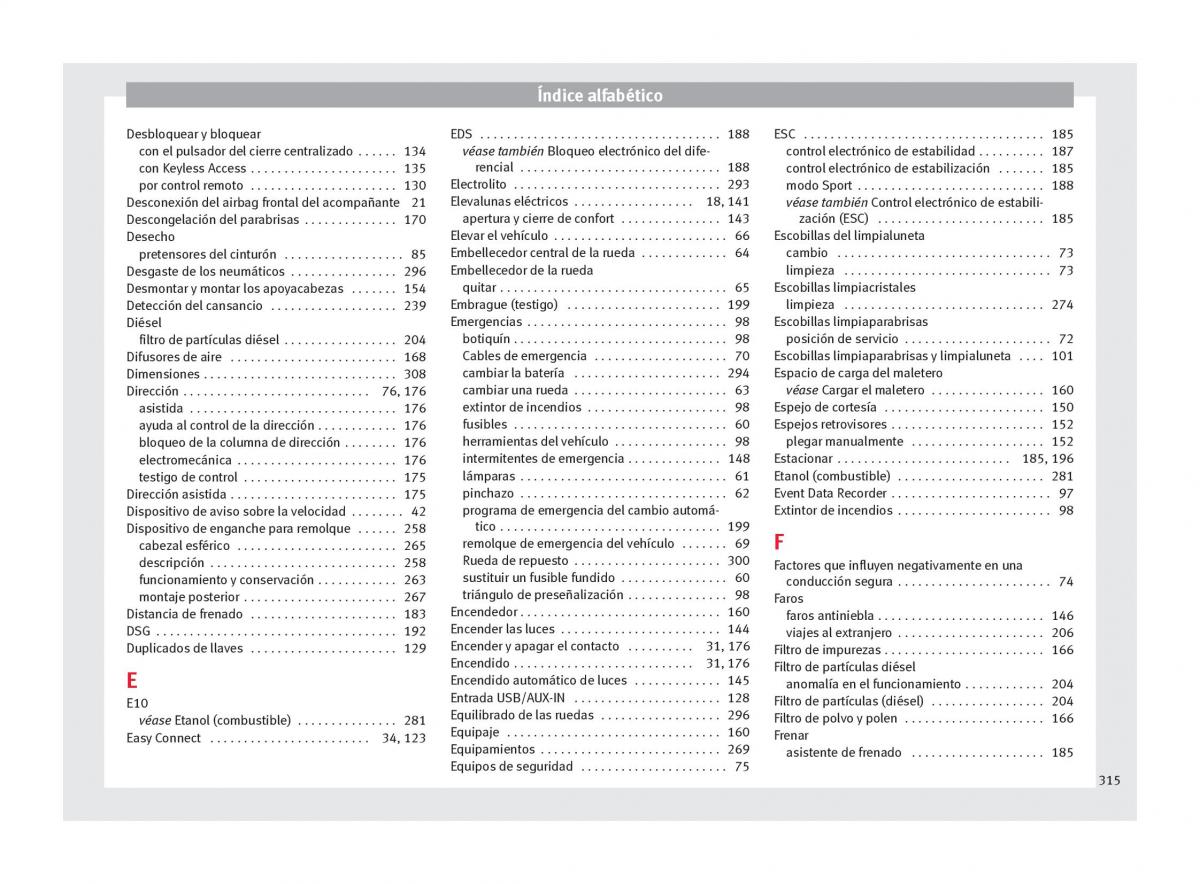 Seat Arona manual del propietario / page 317