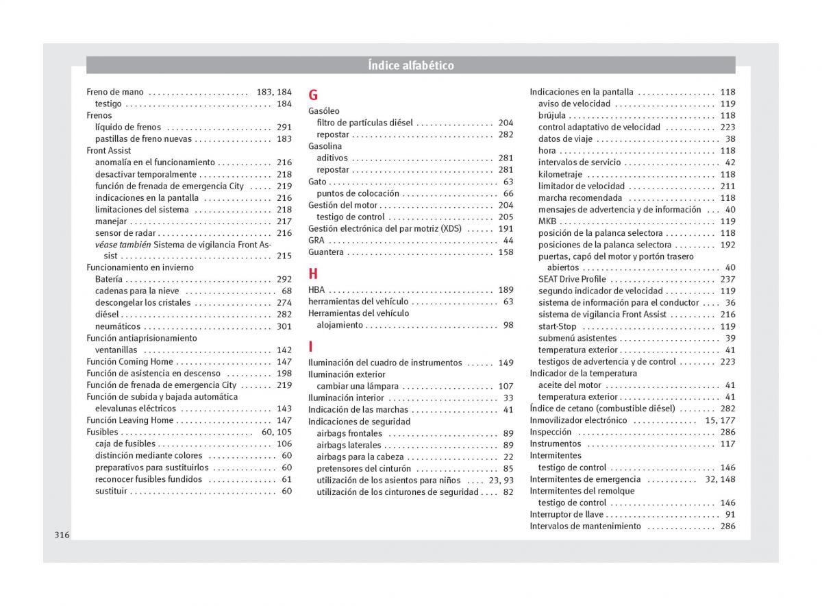 Seat Arona manual del propietario / page 318