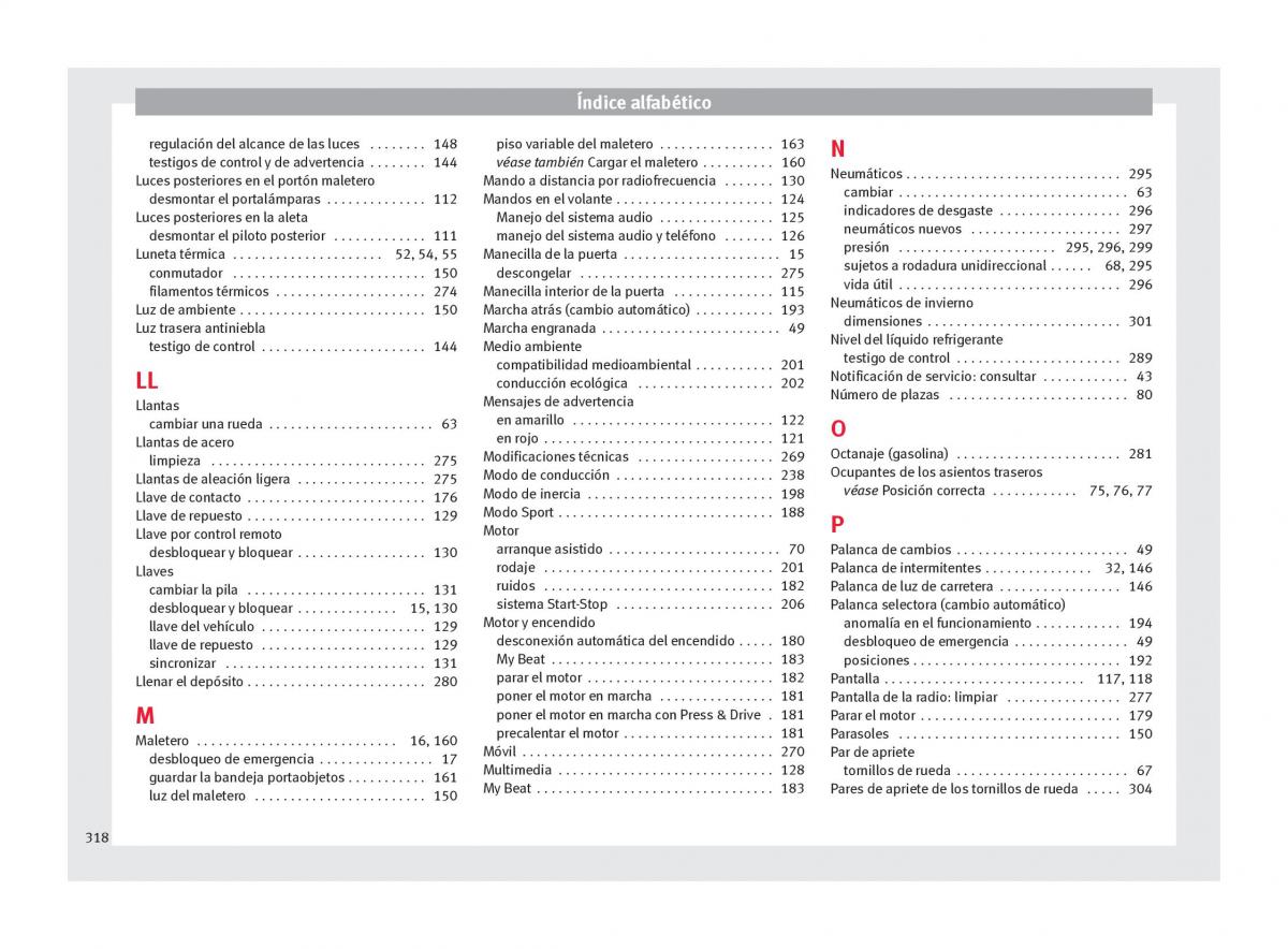 Seat Arona manual del propietario / page 320